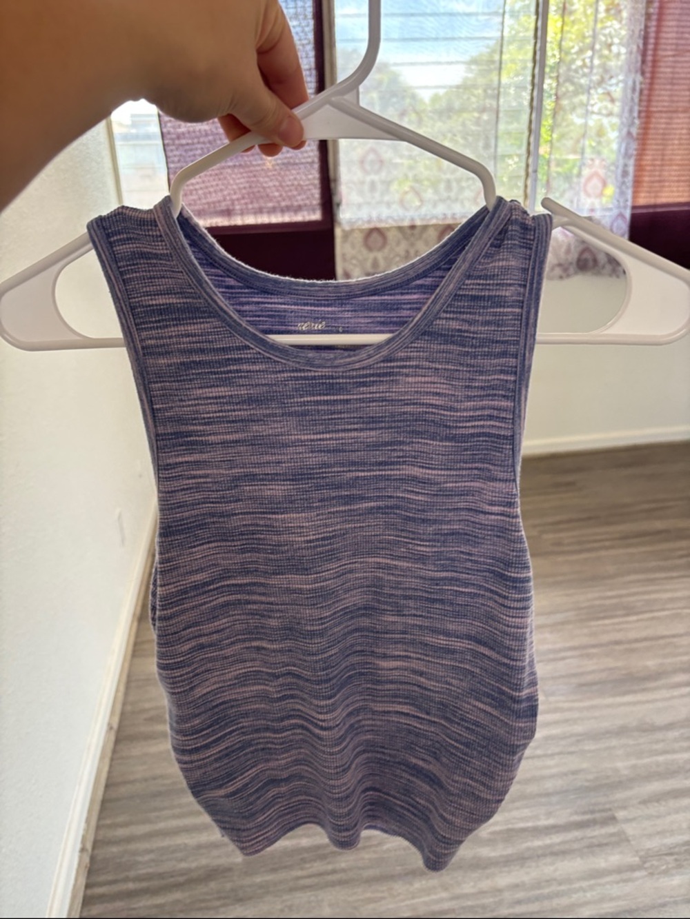 aerie Blue Space-Dye Ribbed Tank Top